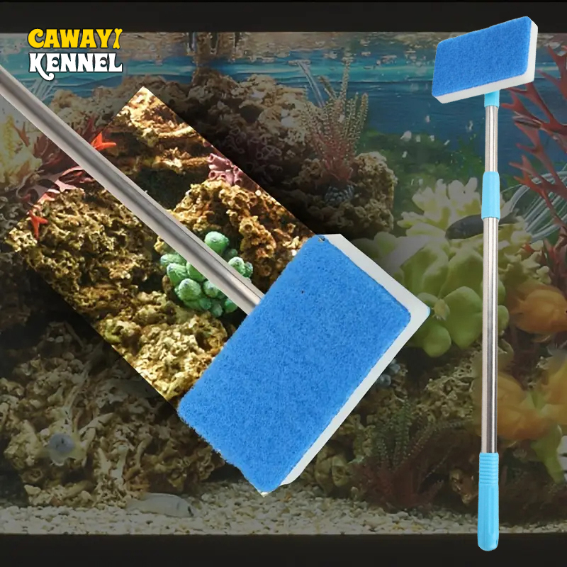 Marine Aquarium Glass Cleaner - 55-95cm Telescopic Handle 180° Adjust Cleaner