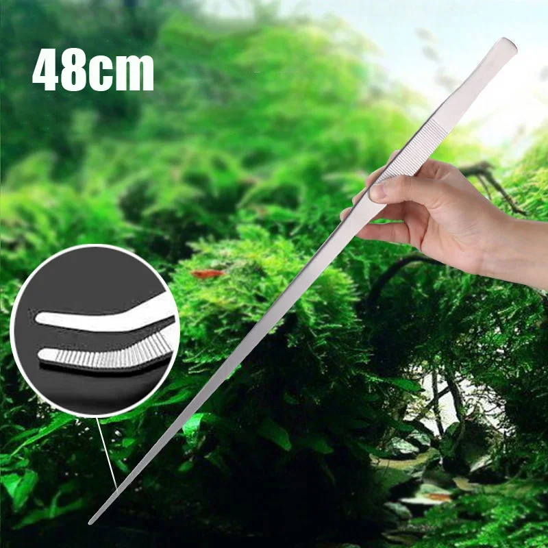 Marine Aquarium Glass Cleaner - 48cm Stainless Steel Tweezers Fish Tank