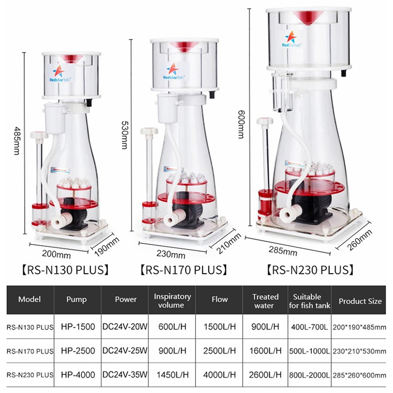 110-240V Red Starfish Aquarium - огляд і ціна Marine Aquarium Protein Skimmer