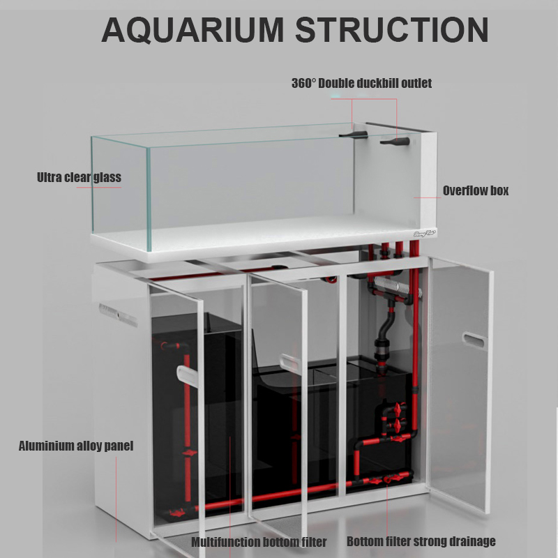 Large Modern Style Glass Fish  - огляд і ціна Marine Aquarium Tank For Sale