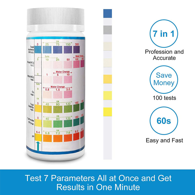 7-IN-1 Aquarium Test Strips 10 - огляд і ціна Marine Aquarium Water Test Kit