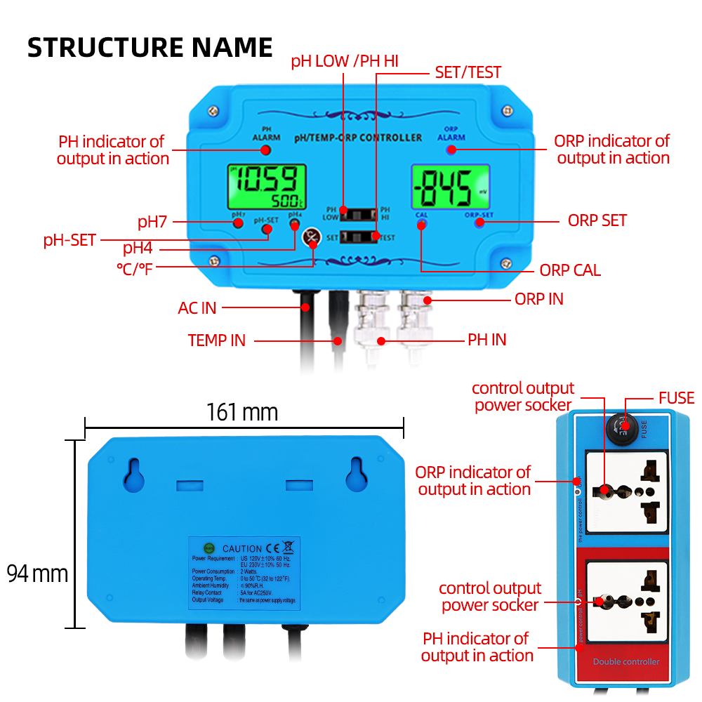 PH EC TDS Meter ORP TEMP Contr - огляд і ціна Marine Aquarium Water Test Kit